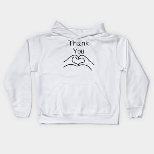 thank you with heart shirt Kids Hoodie